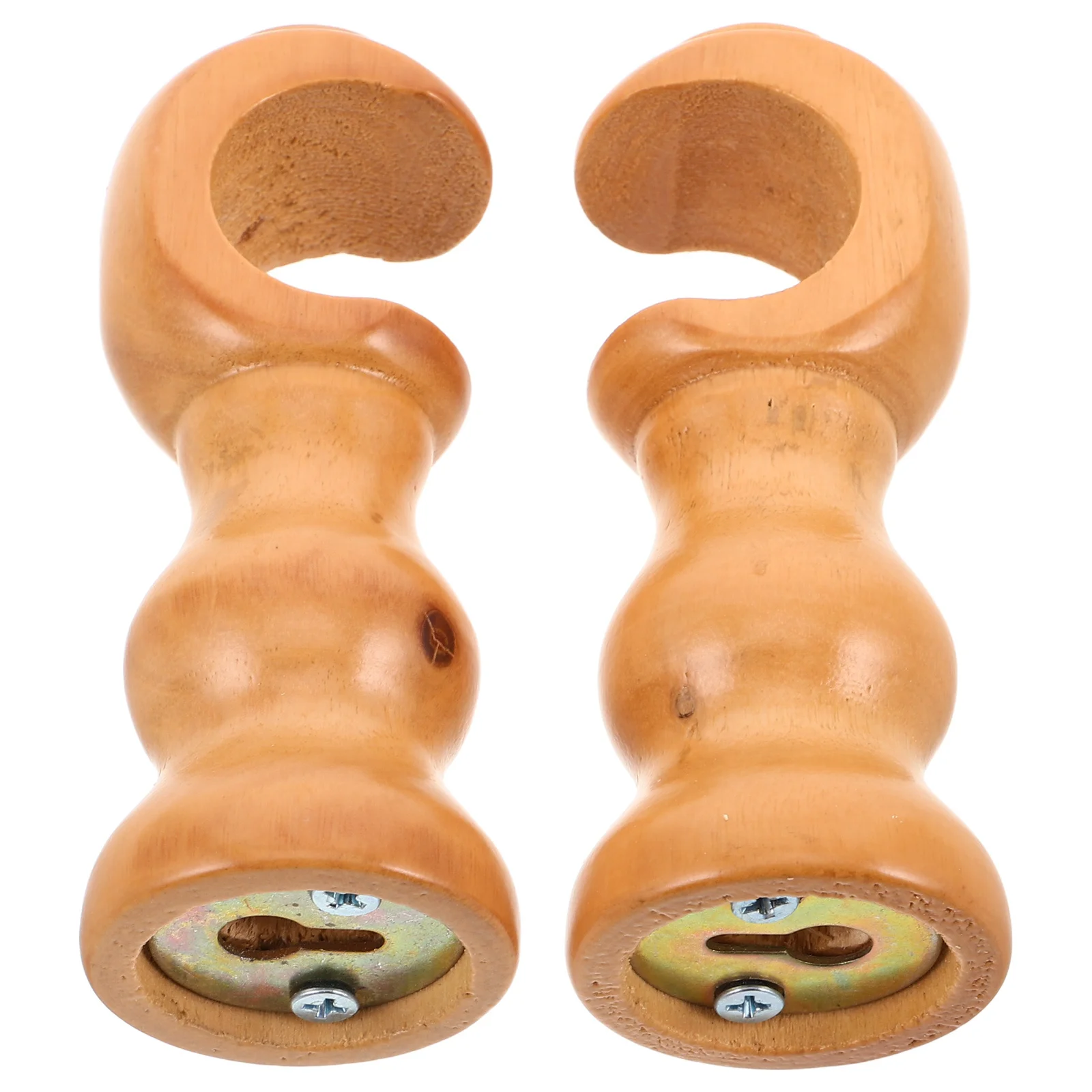 

2pcs Solid Wood Curtain Rod Brackets Wall Mounted Wooden Drapery Support Holders For Bedroom Living Room Home Decor Window