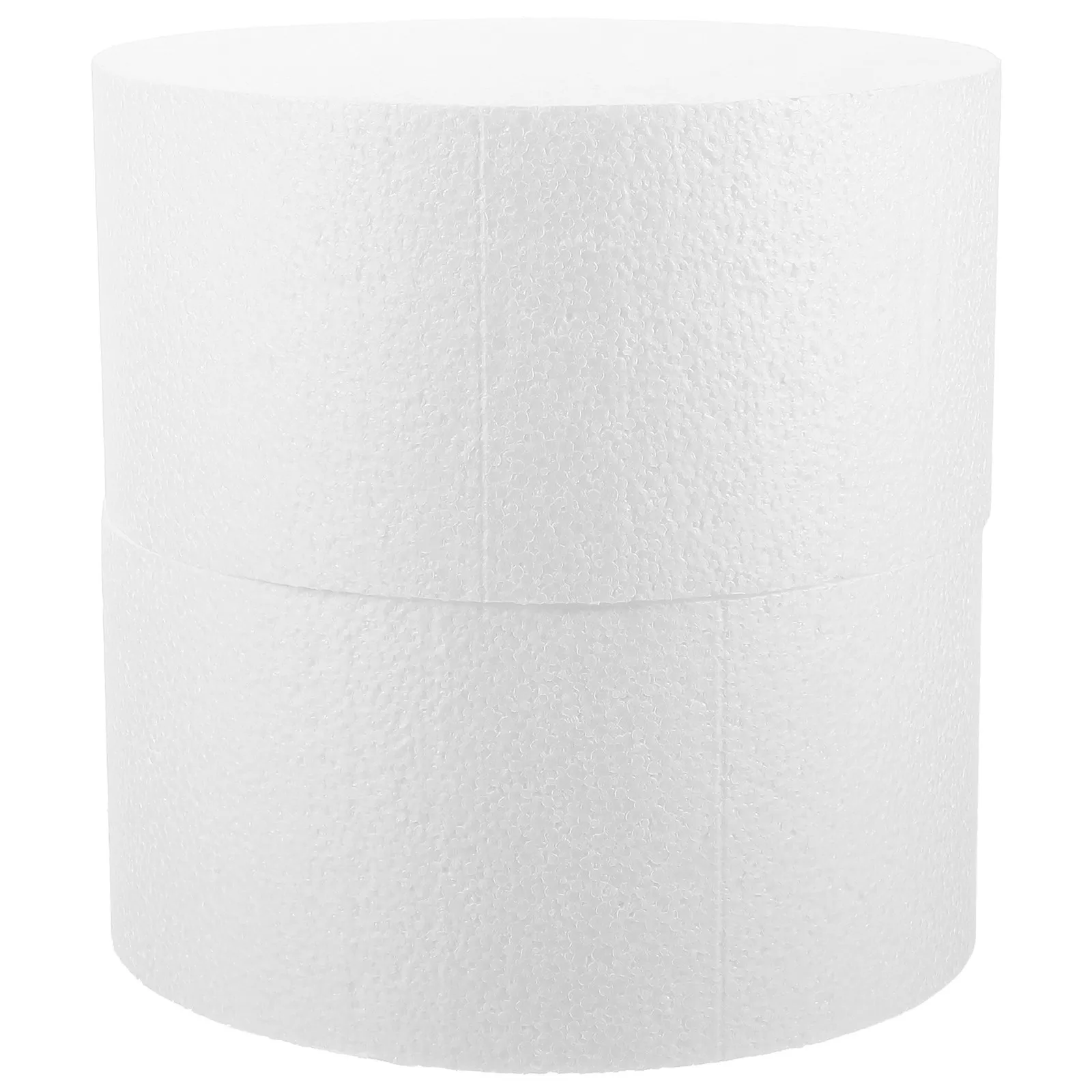 2Pcs White Round Foam Cake Dummy 8Inch Polystyrene Perfect for DIY Cake Decorating Practice Crafting Baking Training