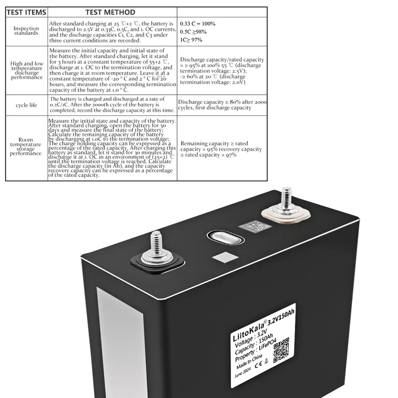 4PCS LiitoKala 3.2V 150Ah Lifepo4 Batteria ricaricabile 12V 24V 48V per camper Golf Cart Barche EU US duty free