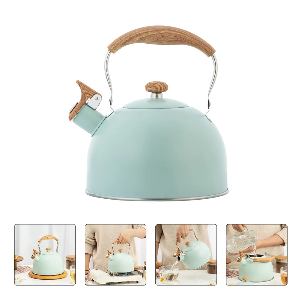 

Whistle Kettle Stainless Steel Automatic Whistling Boiling Water Folding Handle Wooden Handled Eco-friendly Household Tea Pot