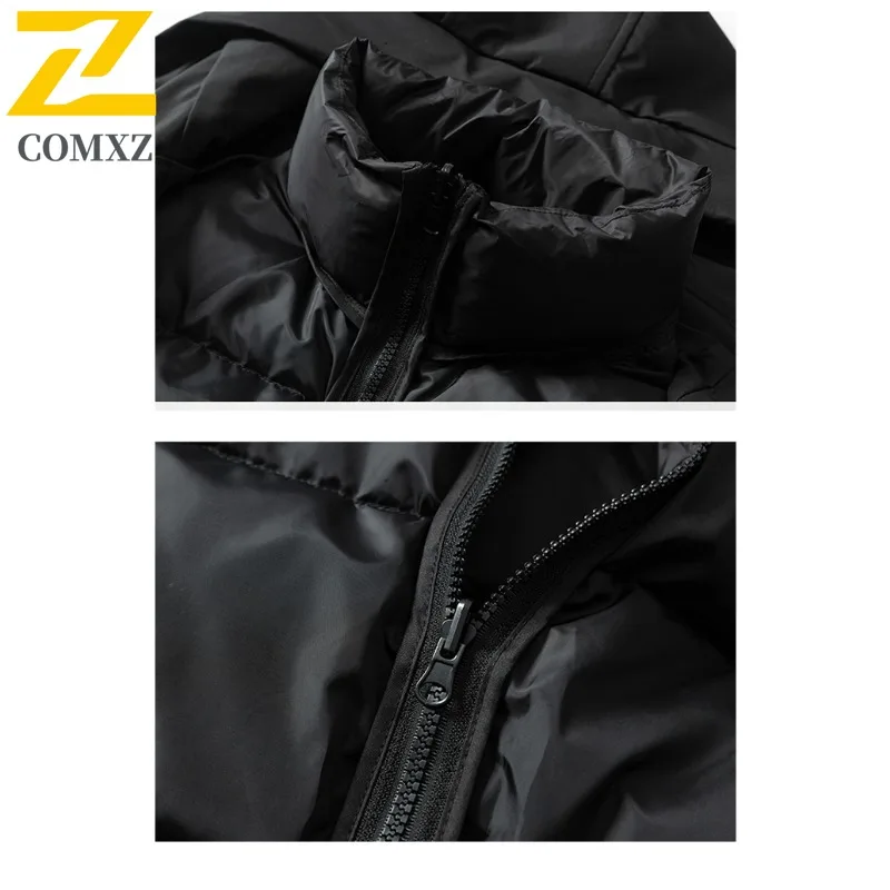 COMXZ-Chaqueta acolchada para hombre, Parka con capucha empalmada para exteriores, nieve, esquí, protección contra el frío, forro interior tres en uno, abrigo cálido de invierno