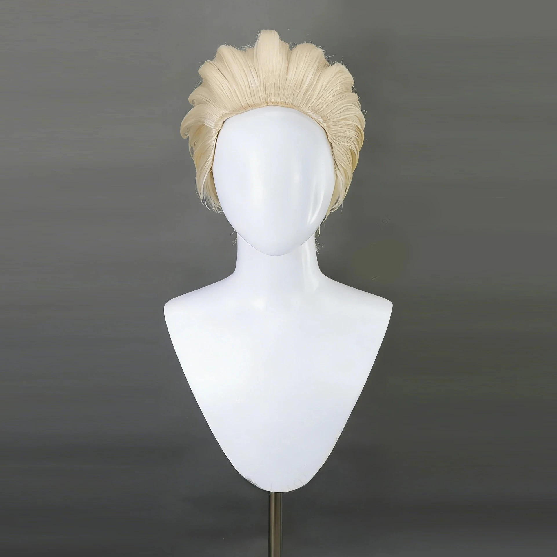 Anime Jujutsu Kaisen Kinji Hakari Cosplay Wig Blonde Slicked-back Tapered Afro Male Synthetic Wigs for Halloween Party Men Women