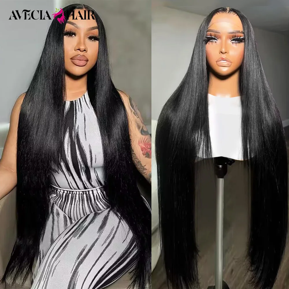 28 Inch 13x4 Human Hair Lace Frontal Wig Transparent Wigs Human Hair Brazilian Straight Human Hair Wigs 100% Human Hair Quality