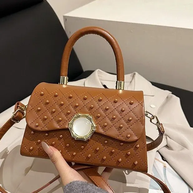 

Trendy Designer Square Satchels For Women Textured Original Retro Diaper Bag Crossbody Shoulder Bag Simple Yet Chic
