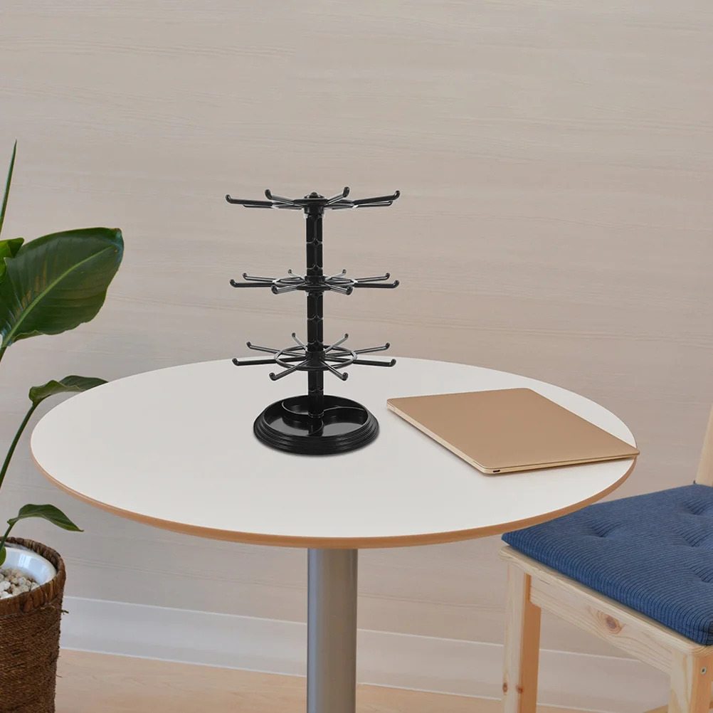 

2Pcs Rotating Keychain Storage Rack 3 Tier Jewelry Holder Organizer Display for Earrings Necklaces Bracelets Desktop