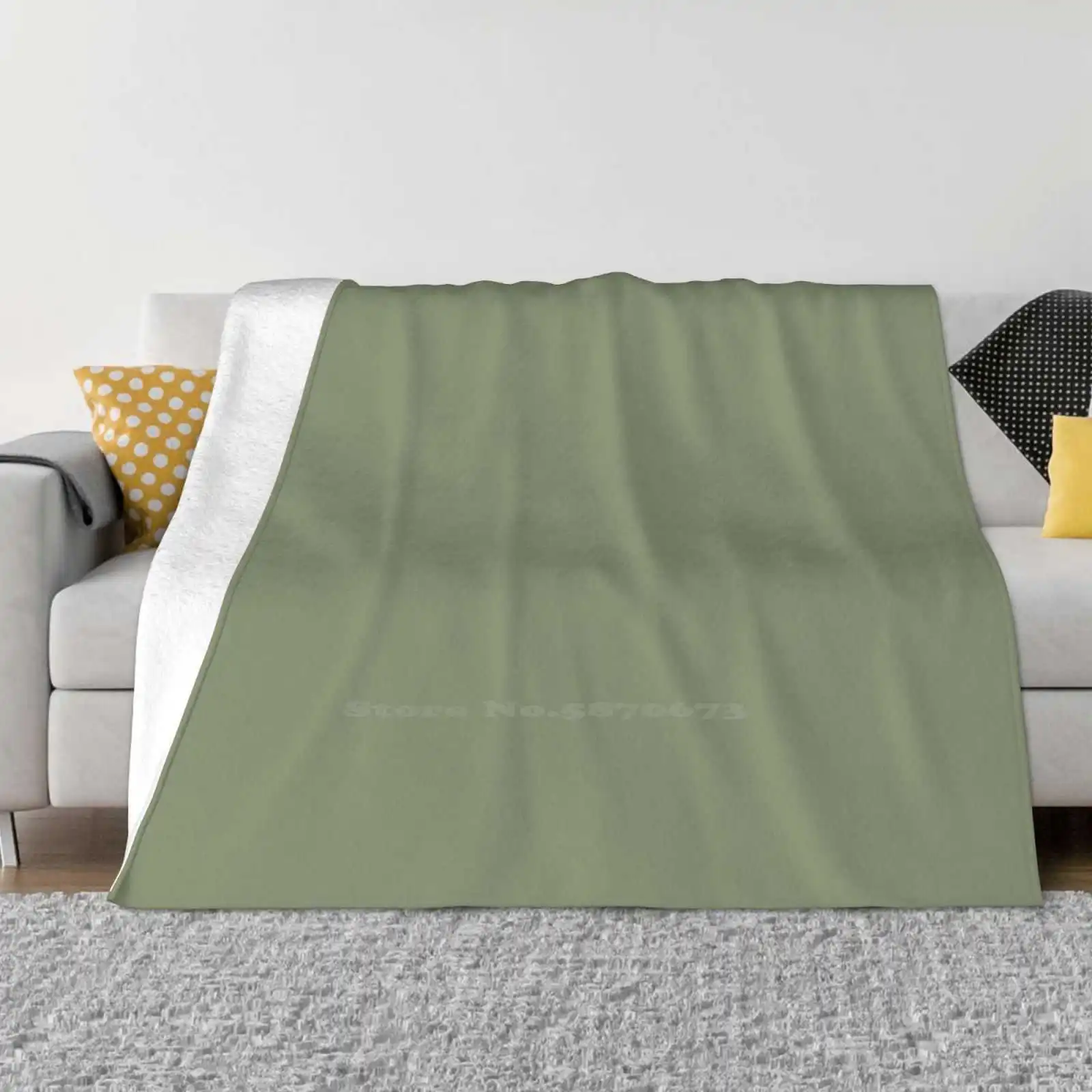 Sage New Selling Custom Print Flannel Soft Blanket Sage Desert Green Army Green Solid Colored Single Colored Olive Drab Olive