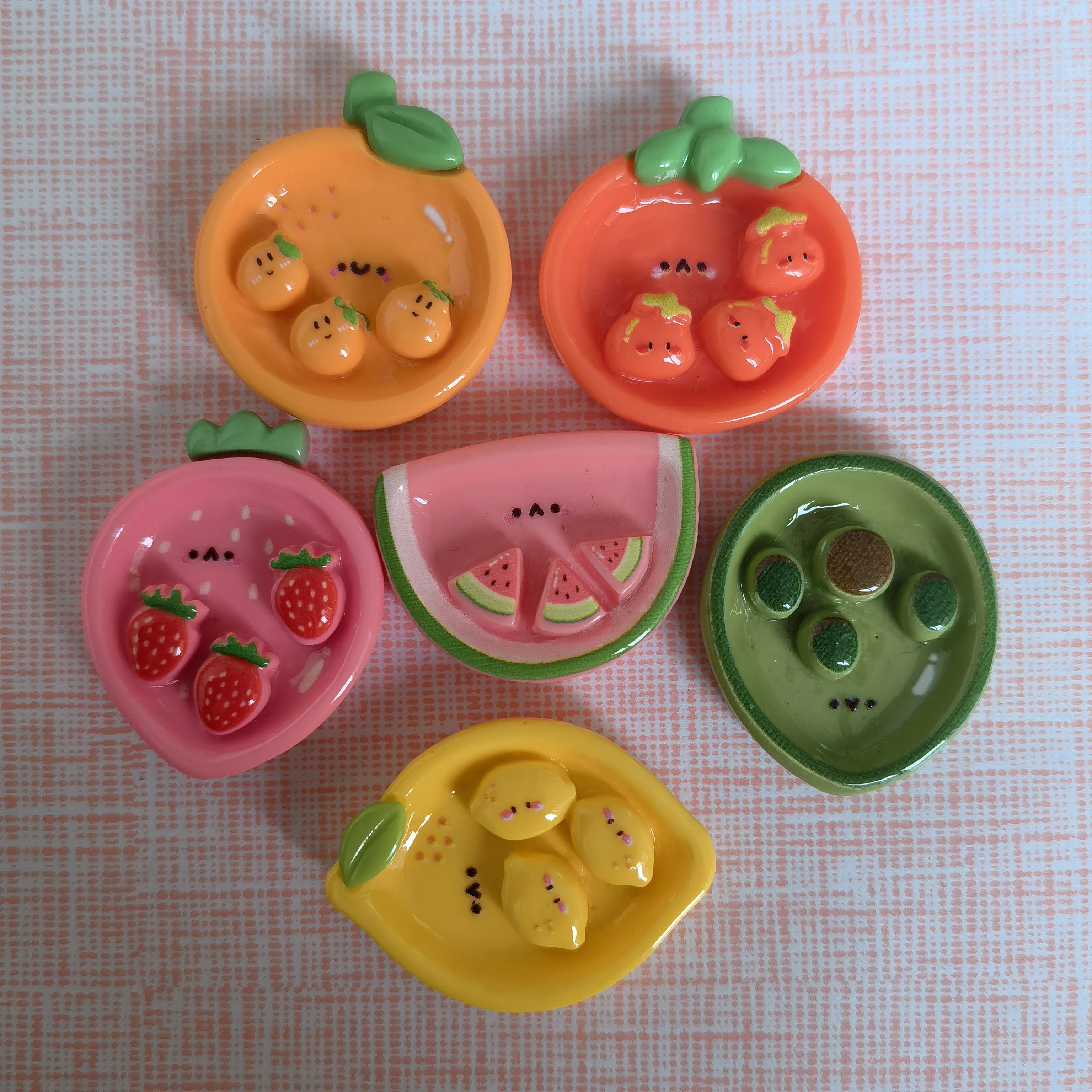 Cute Watermelon Cherry Lemon Fruit Plate Resin Flat Back Cabochon Scrapbooking DIY Jewelry Crafts Accessories