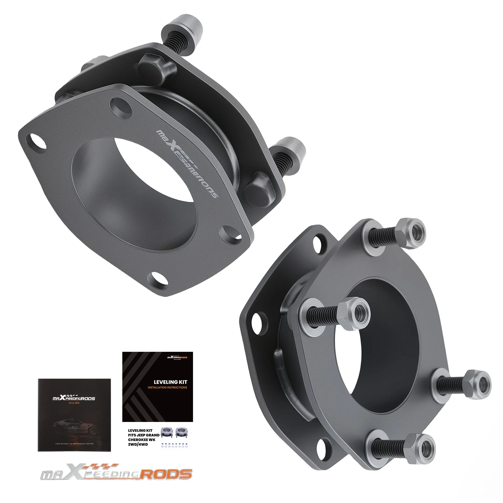 

2x передние проставки для амортизаторов, комплект для увеличения высоты на 2 дюйма для Jeep Commander XK 2006-2010 2WD/4WD