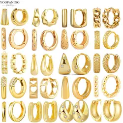 925 Sterling Silver Ear Needle Fashion Light Luxury Gold hoop earrings Classic Retro Collection earrings for women Jewelry Gift