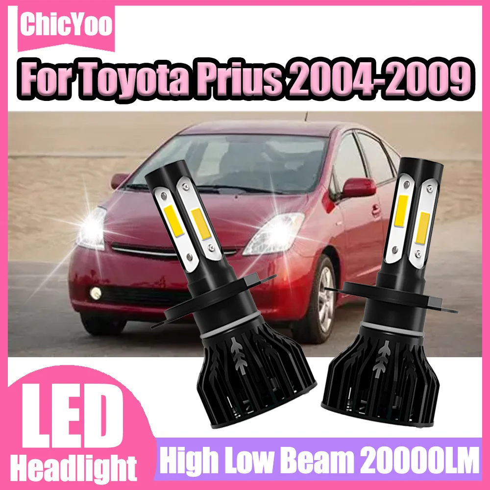 

2X автомобильные передние фары, светодиодные лампы 6000K H4 Turbo, 12В 24В Canbus для Toyota Prius 2004-2009 годов