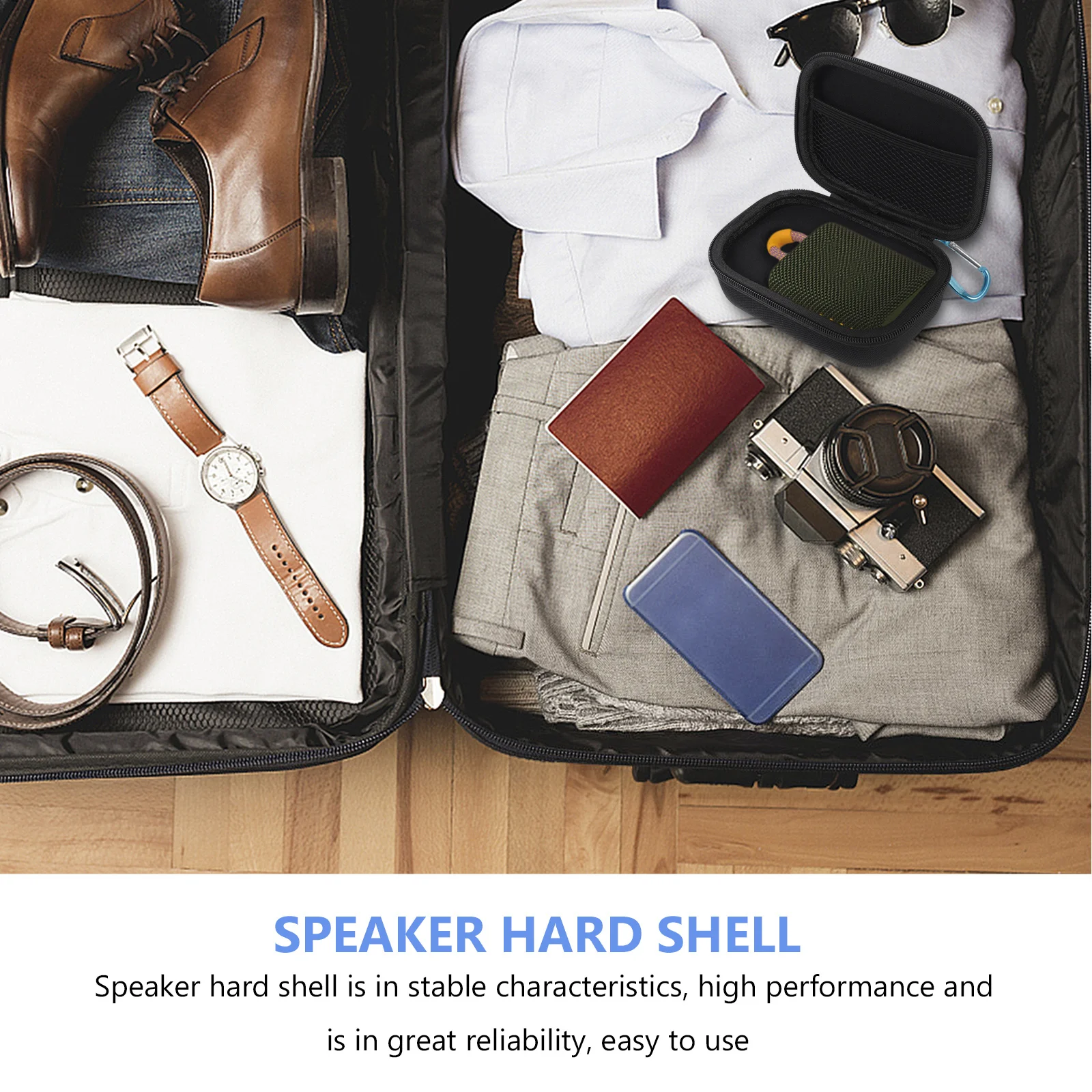 

Speaker Hard Shell Carrying Case for Wireless Loudspeaker with Clip Compact Protective Cover Compatible Go 3 Outdoor Travel