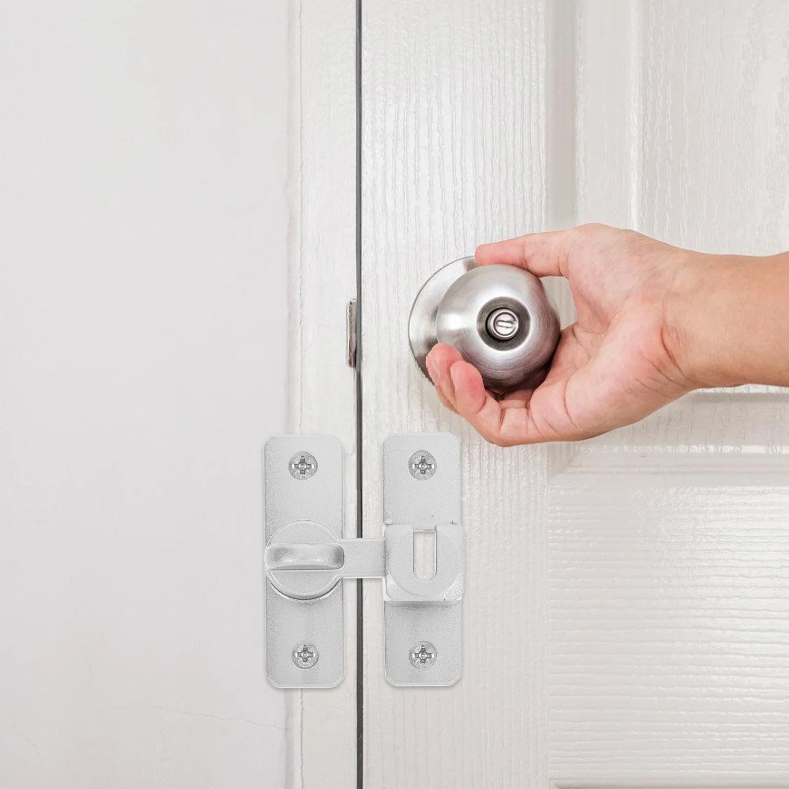 

1Set Door Latch No Drill Aluminum Alloy Sliding Bolt Lock for Barn Door Shed Cabinet Heavy Duty Gate Latch Locks