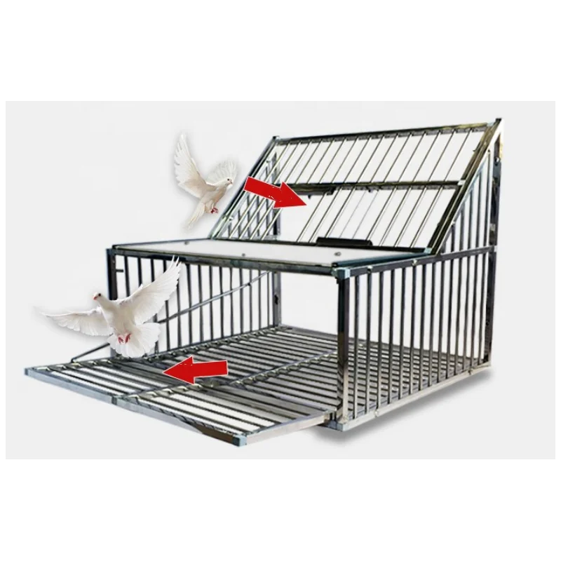 Stainless Steel Manual Pigeon Jumping Cage Encrypted Pigeon Cage Automatic Pigeon Collection Chicken Cage and Bird Trap