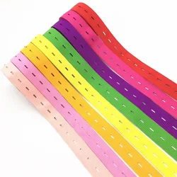 20mm with Hole Elastic Bands DIY Sewing Accessories Button Hole Knit Elastic Bands Ribbon Tape Colorful White Black Wire Webbing