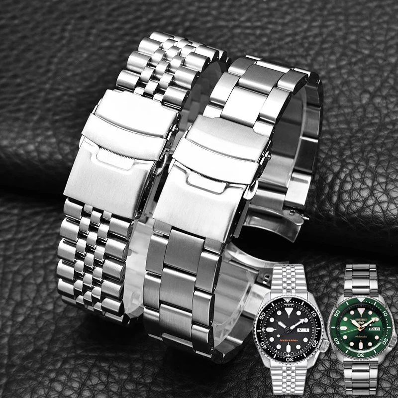 

For Seiko Stainless Steel Band Skx007 Skx009 SRPD63K1 samurai Men's Strap Srpd Jubilee Curved Bracelet 20mm 22mm