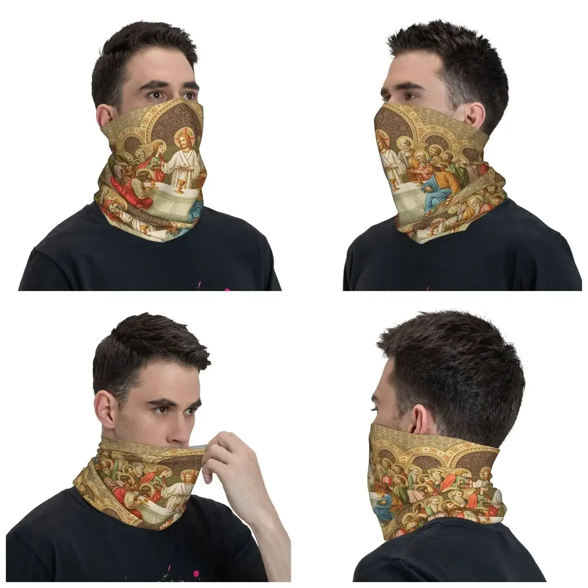 Ethiopian Christian Christ Last Supper Bandana Neck Warmer Men Women Winter Ski Hiking Scarf Gaiter Face Cover