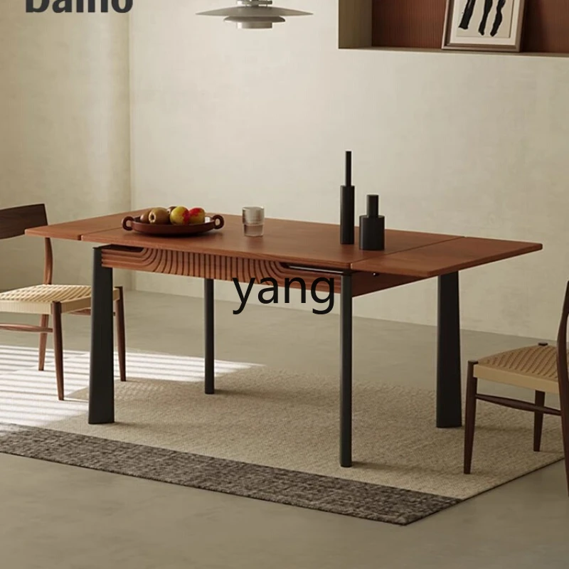

LZR small apartment full folding dining table desk dual-purpose retro dining table