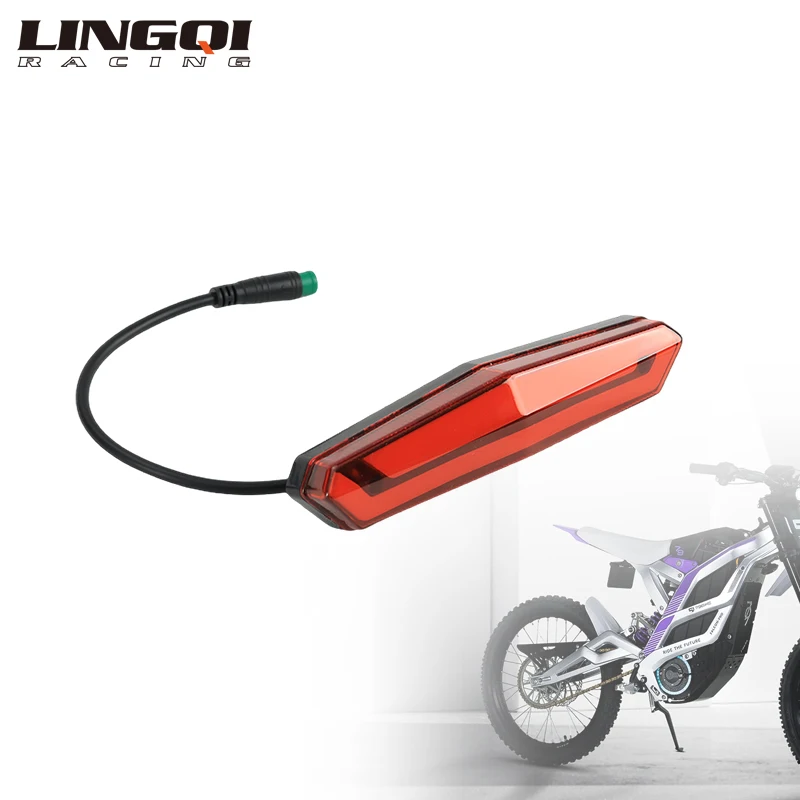 

Задний фонарь для скутера LINGQI RACING, красные предупредительные огни, задний фонарь, защитная лампа для оригинального 79 велосипеда, электрический велосипед для грязи