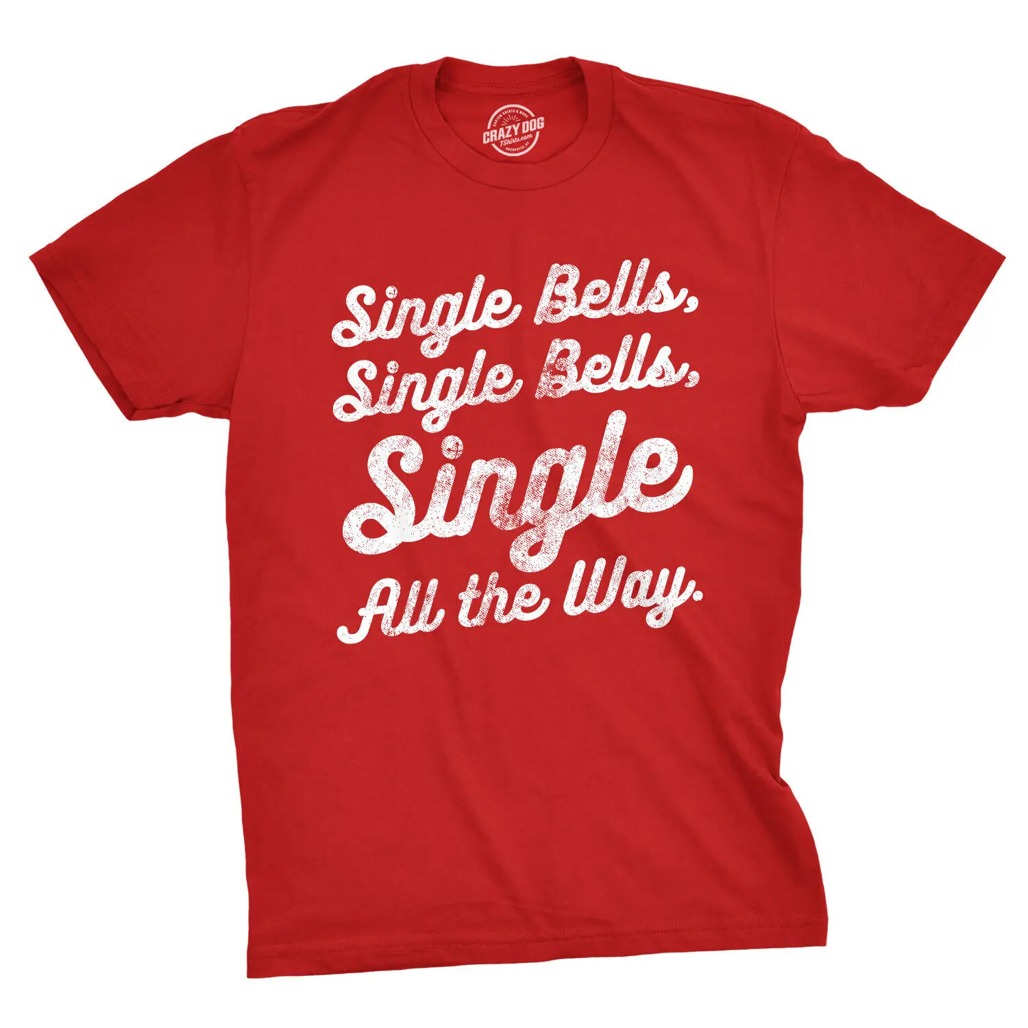 Mens Single Bells Tshirt Funny Christmas Jingle Bells Tee