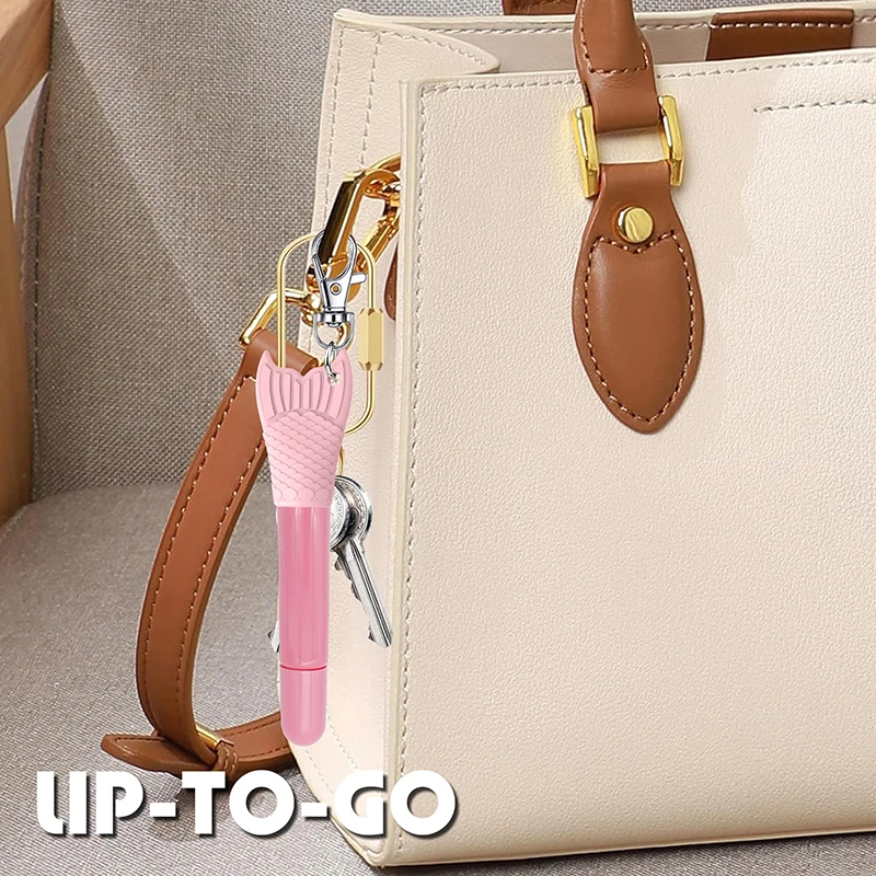 Fishtail Style Silicone Keychain Cap Lip Gloss Accessories Portable Durable Holder Keychain Compatible For Lipstick Storage Cap