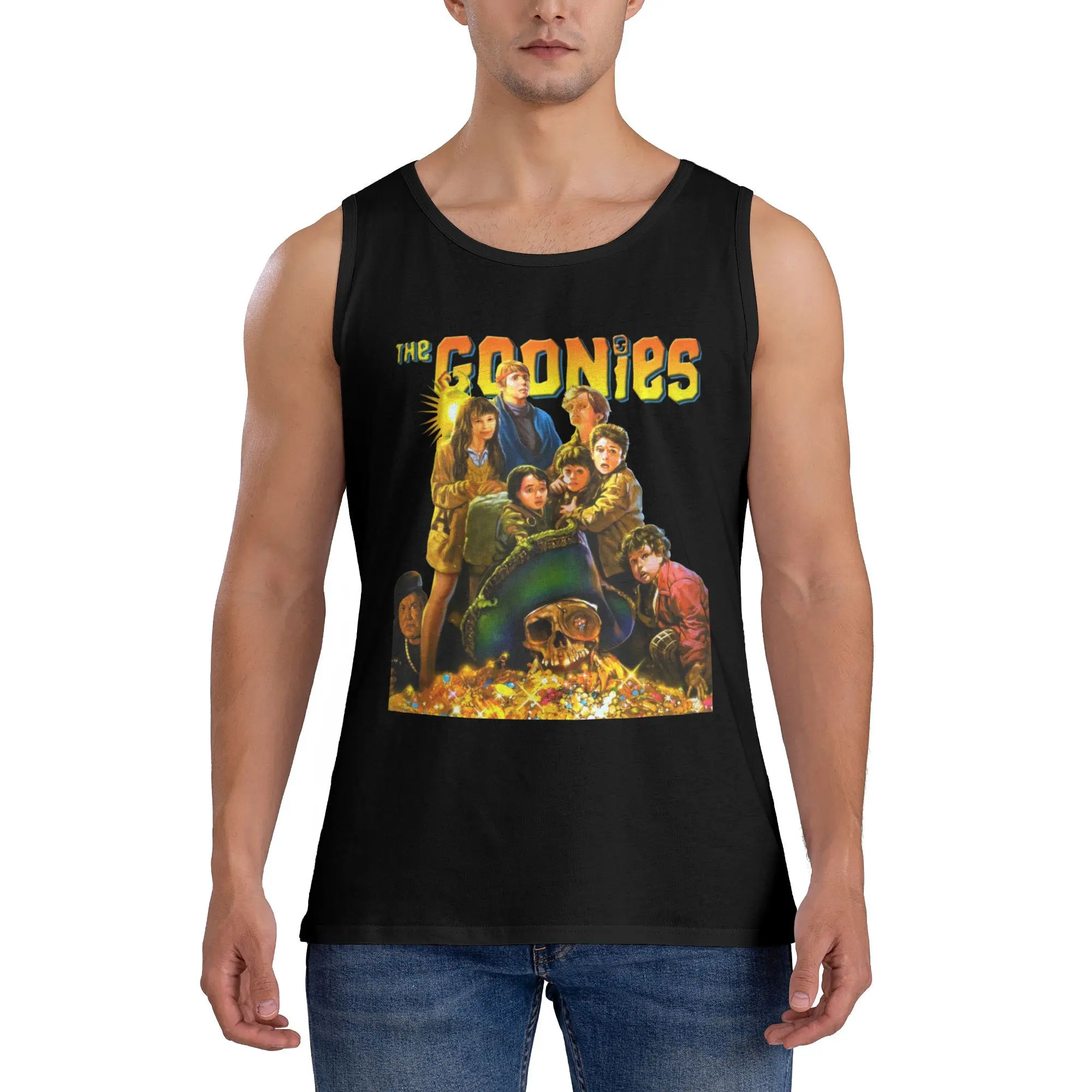 Men's The Goonies Tank Top Printed Gym Sleeveless Clothing Summer Movie Never Say Die Pirates Treasure Vest 3D Crew Neck Tops