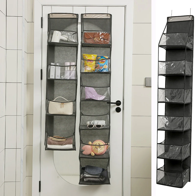 

Over The Door Storage Hanging Bag,4/6 Grid Nonwoven Organiser Pocket for Wardrobe,Multi-functional Closet Organizer for Bags Hat