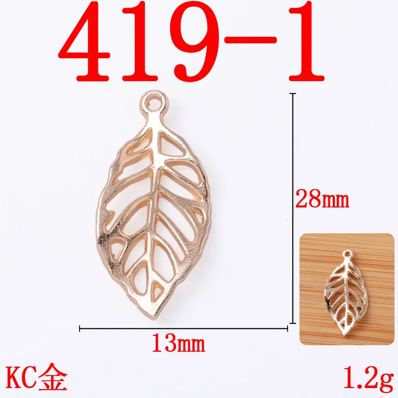 100pcs/lot  KC Gold color Alloy Leaf/Branch Charms for Wedding DIY Necklace/Bracelet Handmade wholesale