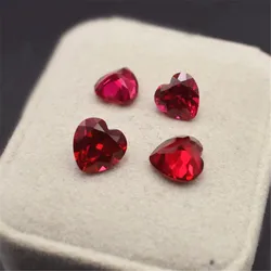 High Quality Blood-red Ruby Mohs Hardness 9 Heart Shape Faceted Gemstone Heart Shaped Cut Ruby Gem Grade AAA Cutting Ruby RB053