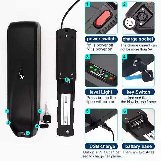 العلامة التجارية الجديدة 48 فولت 36 فولت بطارية Hailong 50AH ليثيوم أيون BMS 18650 خلية دراجة كهربائية دائم