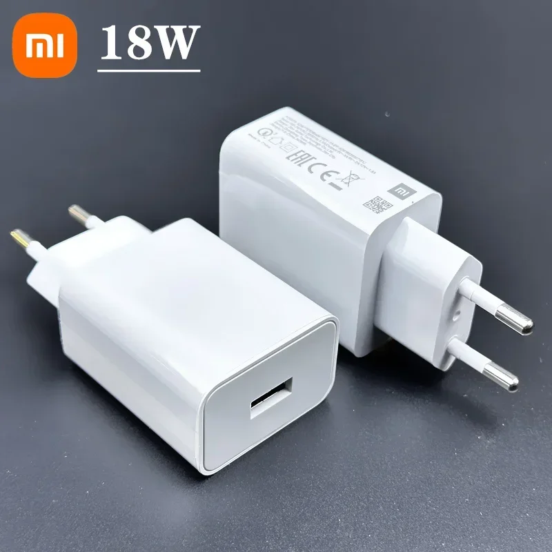 Original Xiaomi 18W Charger Fast Charge QC 3.0 EU Adapter For Redmi 12 10C 13R 12R Note 8 Pro 9 9T Poco M3 C40 Usb Type C Cable