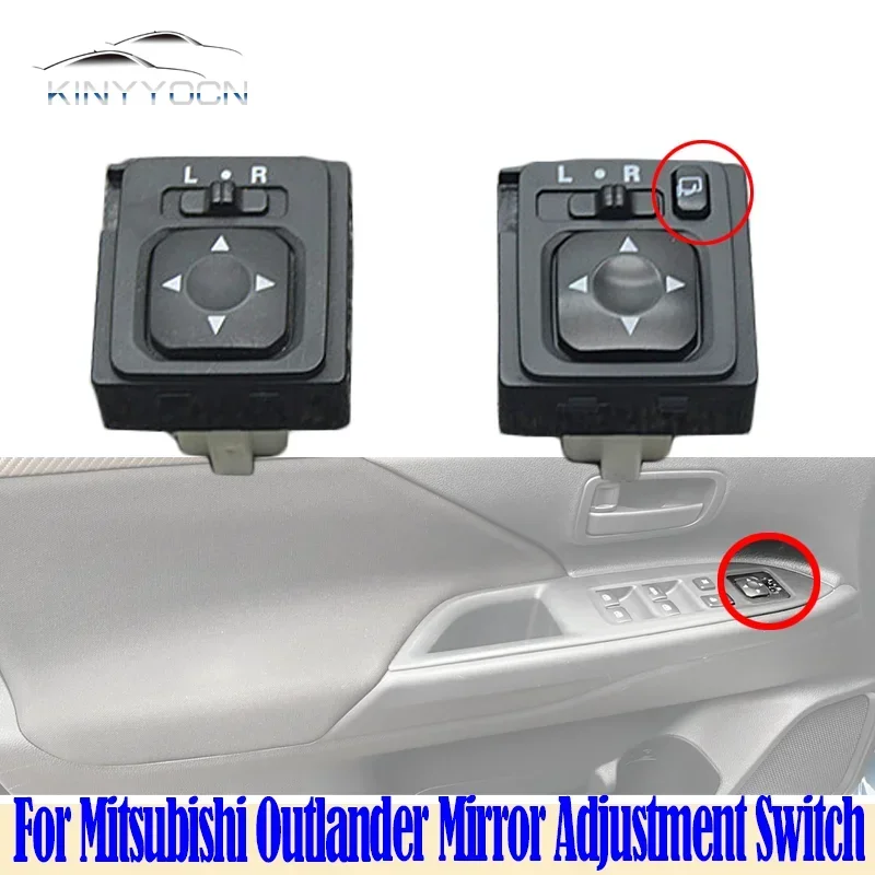 For Mitsubishi Outlander  ASX Pajero Electric External Side Rearview Mirror Adjust Folding Switch Button Fold