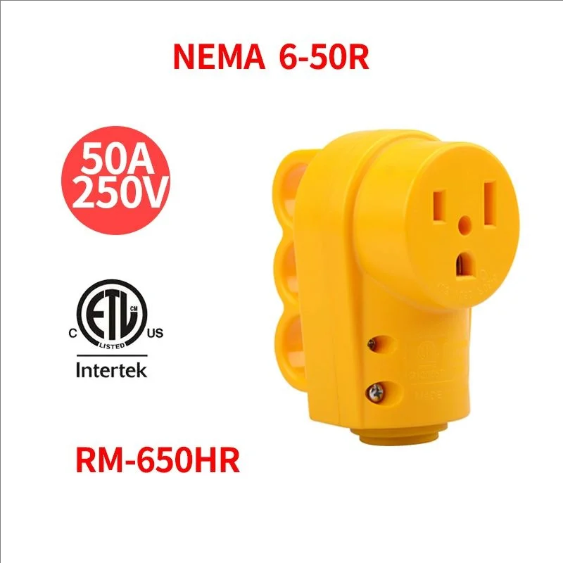 NEMA 6-50P/6-50R American Standard Male and Female Industrial RV Power Pack Assembled Wiring 50A Plug ETL Certification