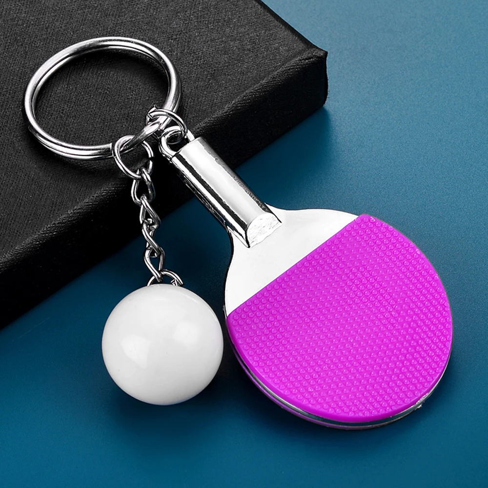 for Boys Souvenir 7 Color Badminton Pendant Bowling Table Tennis Keychain Table Tennis Racket Ping Pong Key Ring Sports Keyring