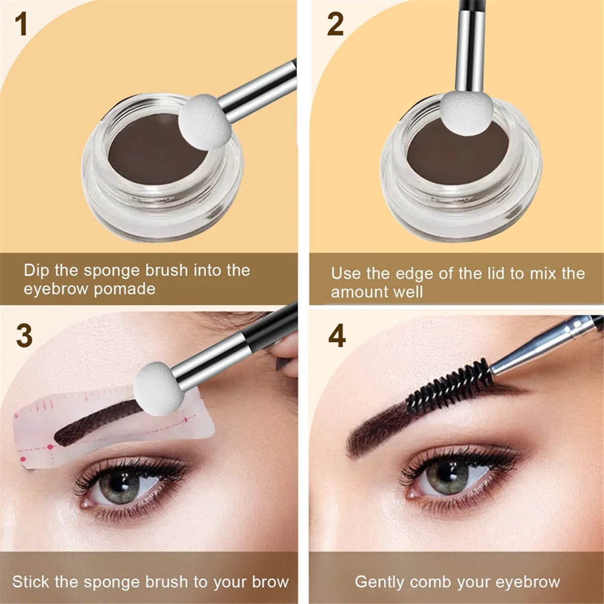 ABGU 8本セット ファンデーションスポンジ パウダーブラシ メイクアップパフスポンジ ハンドル付き マッシュルーム型メイクアップコンシーラーブラシ 女性・女の子向け