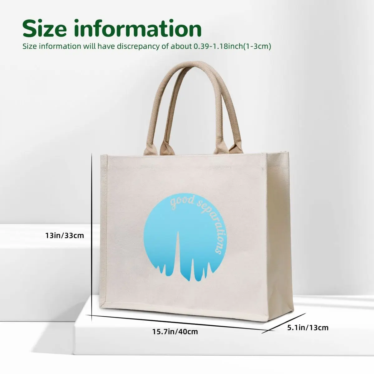 Good Separations - Ombre Blue Cutout Tote Bag canvas shopping bag custom tote bag the tote shopper bags