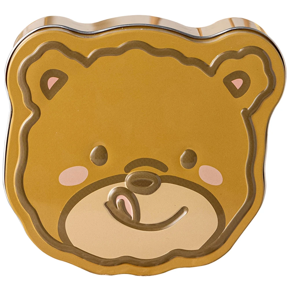 

1pc Bear Candy Box Mini Cookie Tins Decorative Practical Storage Containers Tinplate Lids Sweets Gifts Packaging Party Favor Box