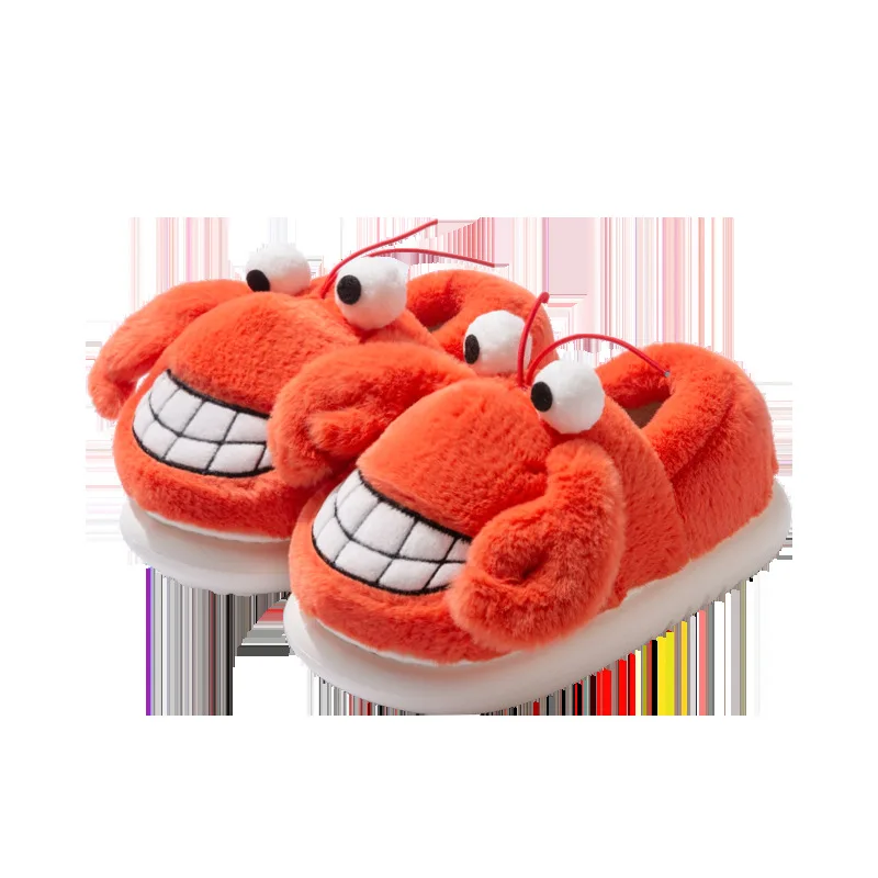 شبشب كراب نسائي شتوي - صوف صناعي مبطن دافئ، كعب مغلق، نمط جديد، شبشب رقيق مريح للمنزل الداخلي