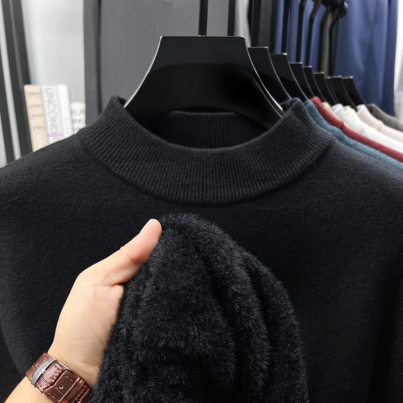 

Original Brand Hot Sales Men's Half High Collar Thicken Knitwear Winter New Arrival Warm Anti Pilling Sweater Fashion Menswear
