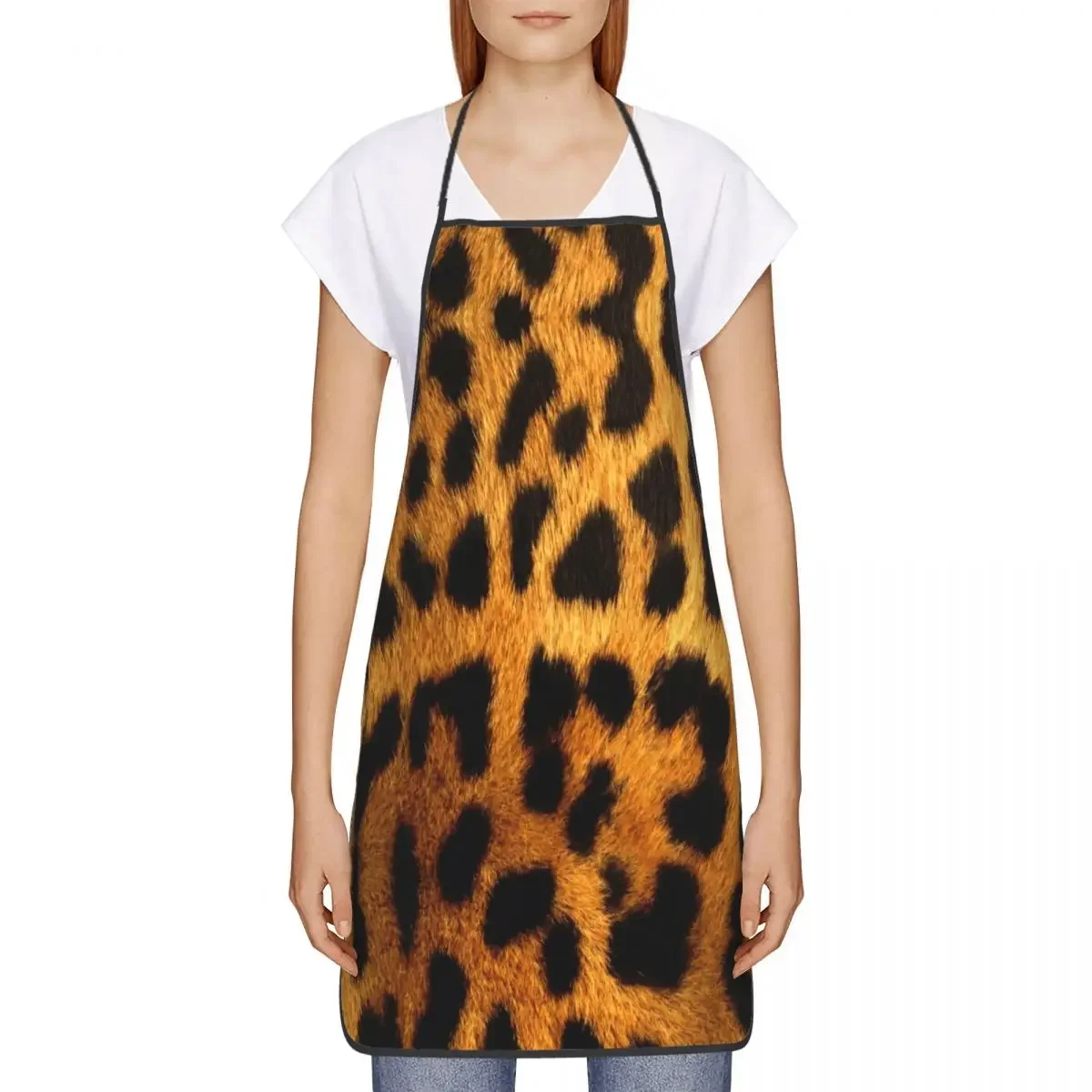 Funny Cheetah Leopard Spot Apron for Women Men Unisex Bib Cute Animal Cooking Kitchen Tablier Cuisine Chef Painting