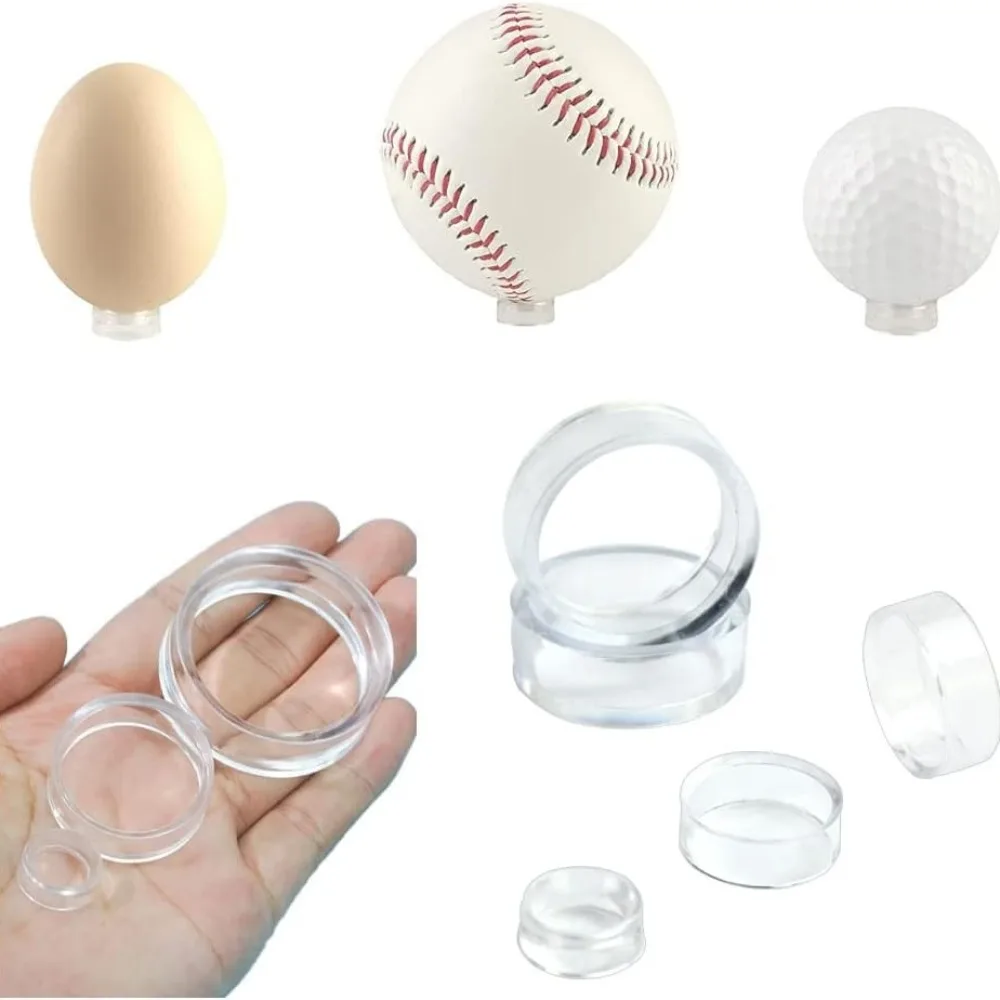 Clear Acrylic Sphere Stand Crystal Ball Base Hollow Cylindrical Base Tennis Ball Golf Ball Jade Egg Display Stands Desktop Decor