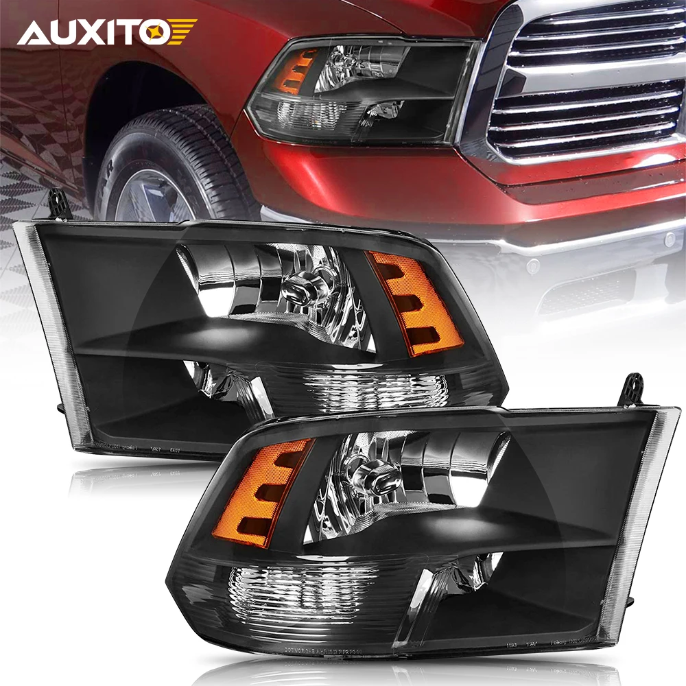 AUXITO Car Styling LED Headlight Projector Lens for Dodge Ram 1500 2009-2018 Ram 2500/3500 2010-2018 Front DRL Signal Head Lamp