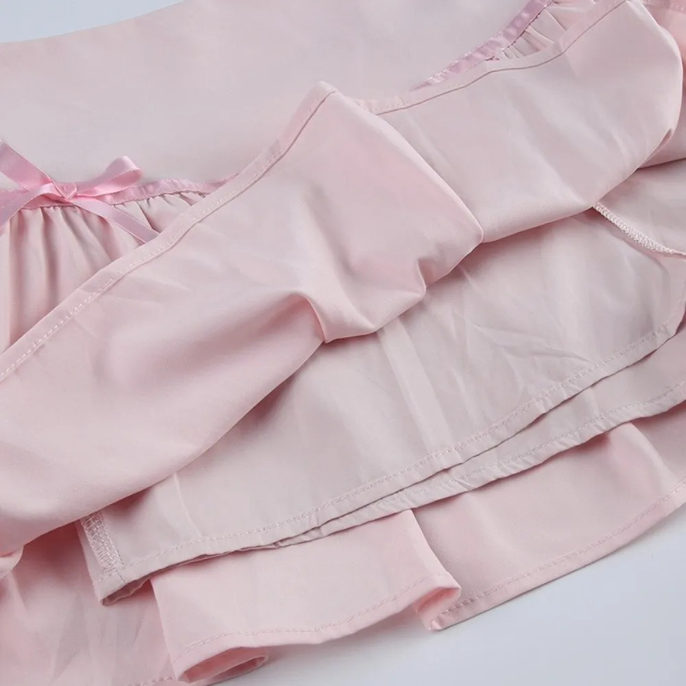 

Fashion High Waist Women's Skirts Ruffled Sweet Mini Skirts Casual Y2k Pink Short Skirts Summer Wear