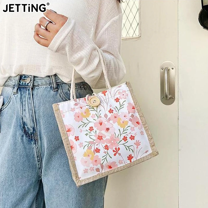 

Floral Canvas Bag Women'S Bag Small Fresh Shoulder Bag Fashionable Tote Bag Large Quility Women Shopping Bag Casual Tote Bag