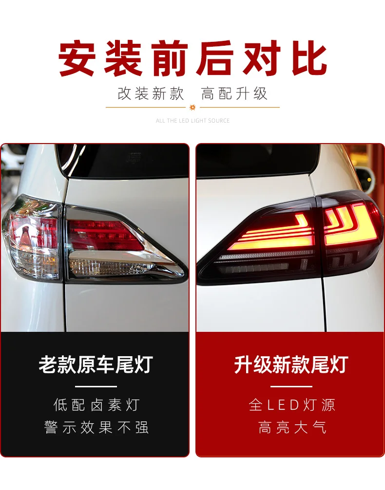 car bumper tail light for Lexus taillight RX330 RX270 RX350 2009~2015y LED car accessories Taillamp for Lexus rear light fog