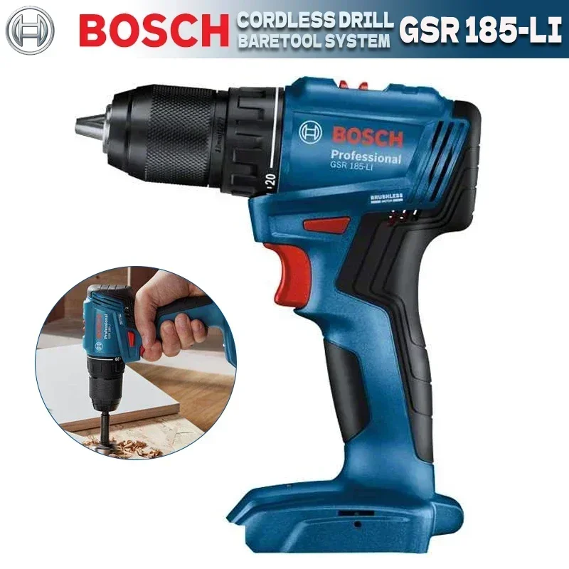 BOSCH GSR 185-LI 18V Brushless Drill Driver Electric Screwdriver For Metal Wood Wall Cordless Professional Power Tool GSR185-LI