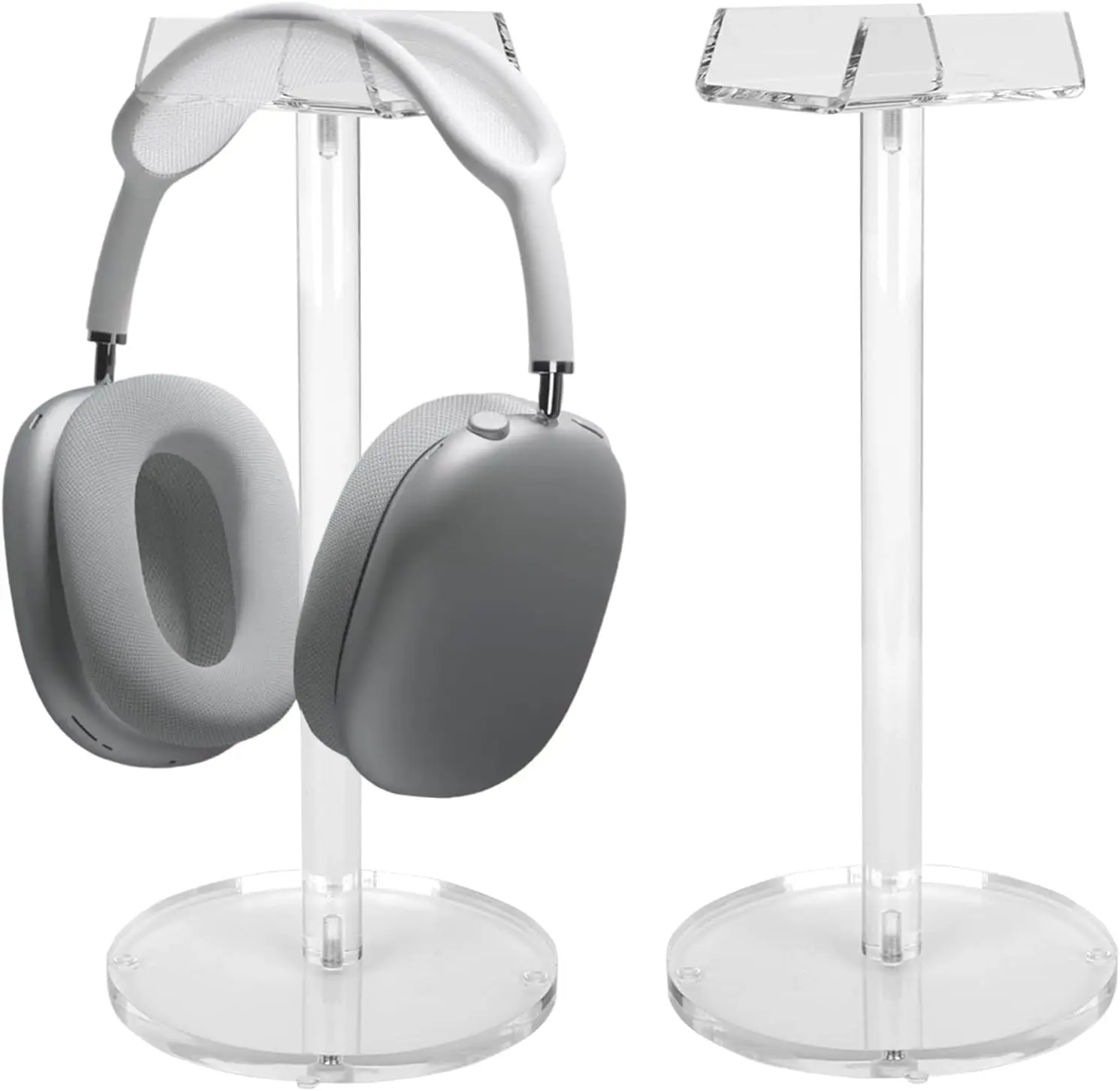 Universal Acrylic Headphone Stand for Desk, Gaming & Music Headsets, 1 Pack with Non-Slip Base