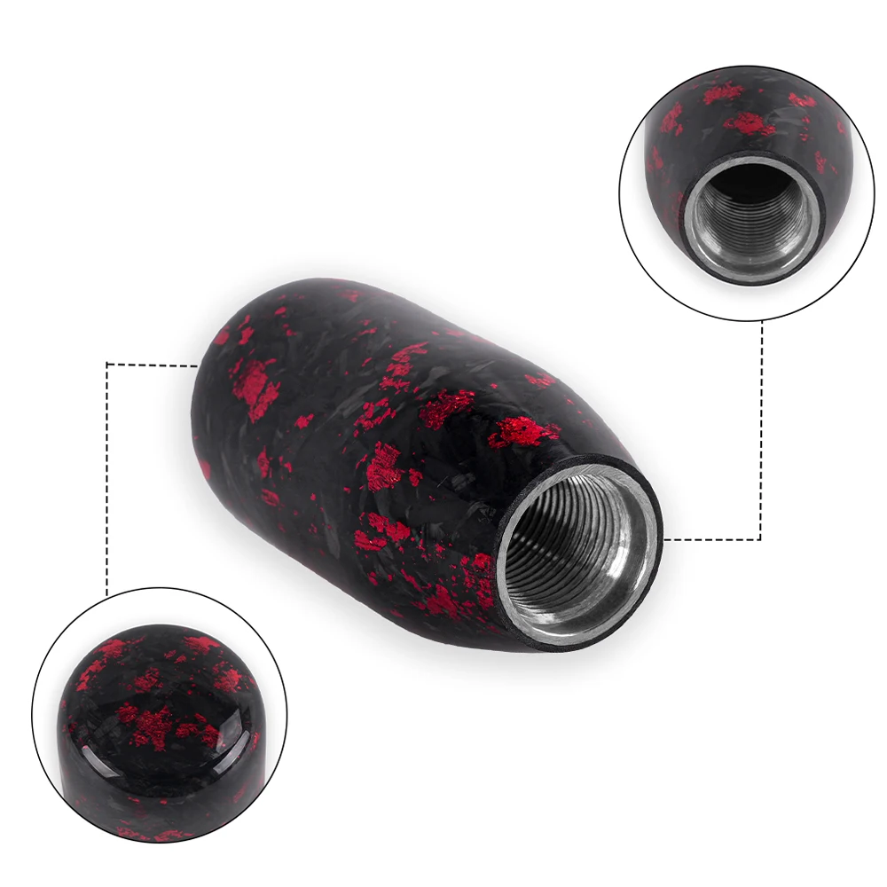 RASTP-Universal Forged Fiber Gear Shift Knob Cylindrical And Spherical Shift Knob For Most Car Decorations Accessories SFN091 4