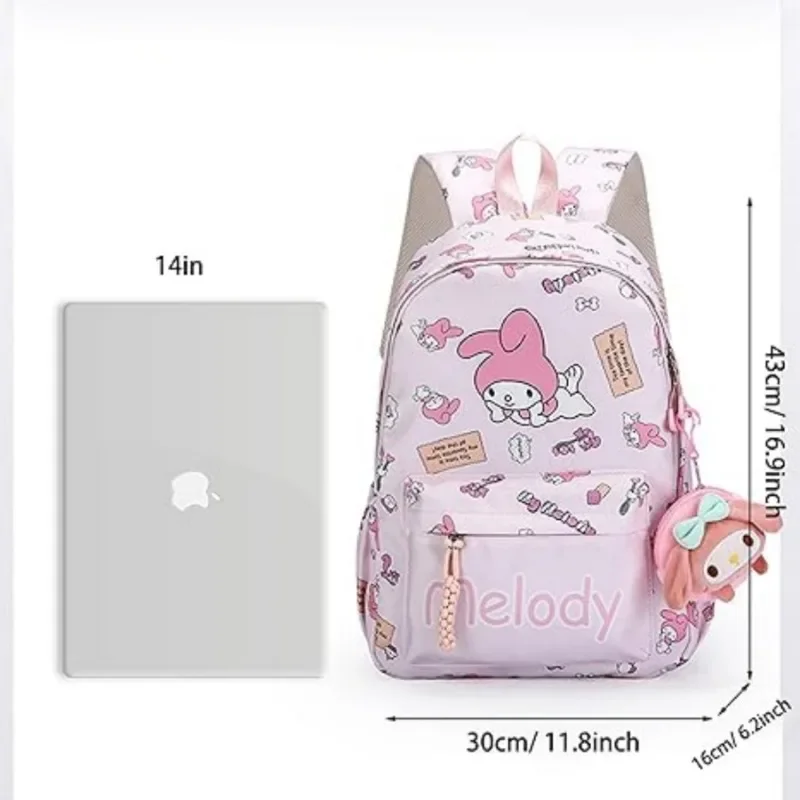 Sanrio Kuromi Hello Kitty Cute High School Student zaino Fashion Cartoon School Bags ragazze borsa di grande capacità nuovo stile 2024