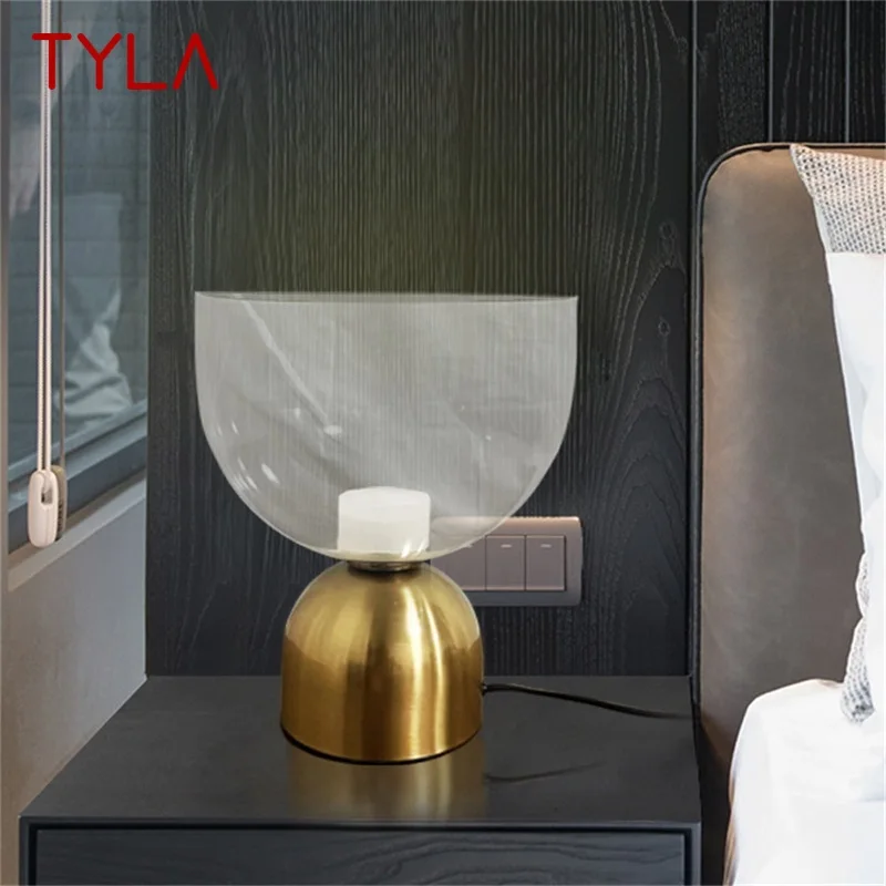 TYLA Nordic Table Lamp Contemporary Simple Creative Glass Desk Home Decorative LED Light