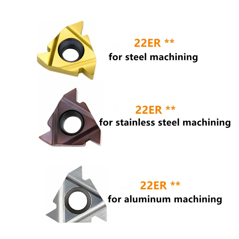 Imagem -02 - Corit 22er ir Cnc Carboneto Rosqueamento Inserção Torno Interno Externo Rosca Ferramenta Inserção N55 N60 3.5 4.0 5.0 6.0 Passo